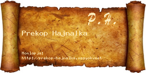 Prekop Hajnalka névjegykártya